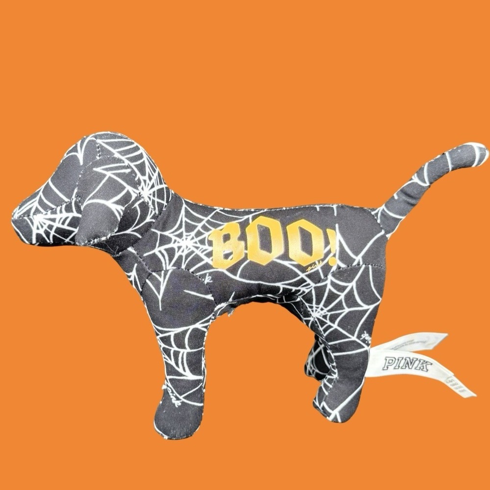 Victoria's Secret Pink Logo Mini Halloween Spiderweb BOO! Dog 2022 Promo Plush